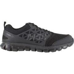 Work Boot: Microfiber, Plain Toe Black, Medium Width, Non-Slip Sole