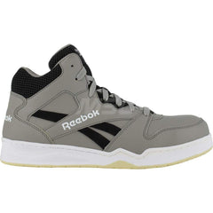 Work Boot: Size 9, Leather, Composite Toe Gray, Medium Width, Non-Slip Sole
