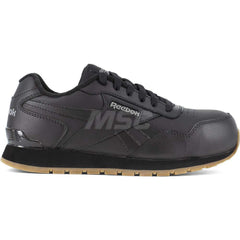 Work Boot: Size 4, Leather, Composite Toe Black, Medium Width, Non-Slip Sole