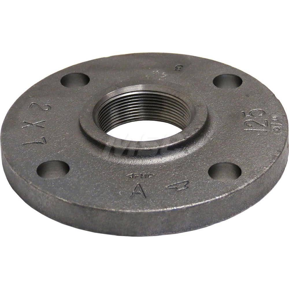 Black Reducing Flange: 4 x 13-1/2″, 125 psi, Threaded Cast Iron, Black Finish, Class 125