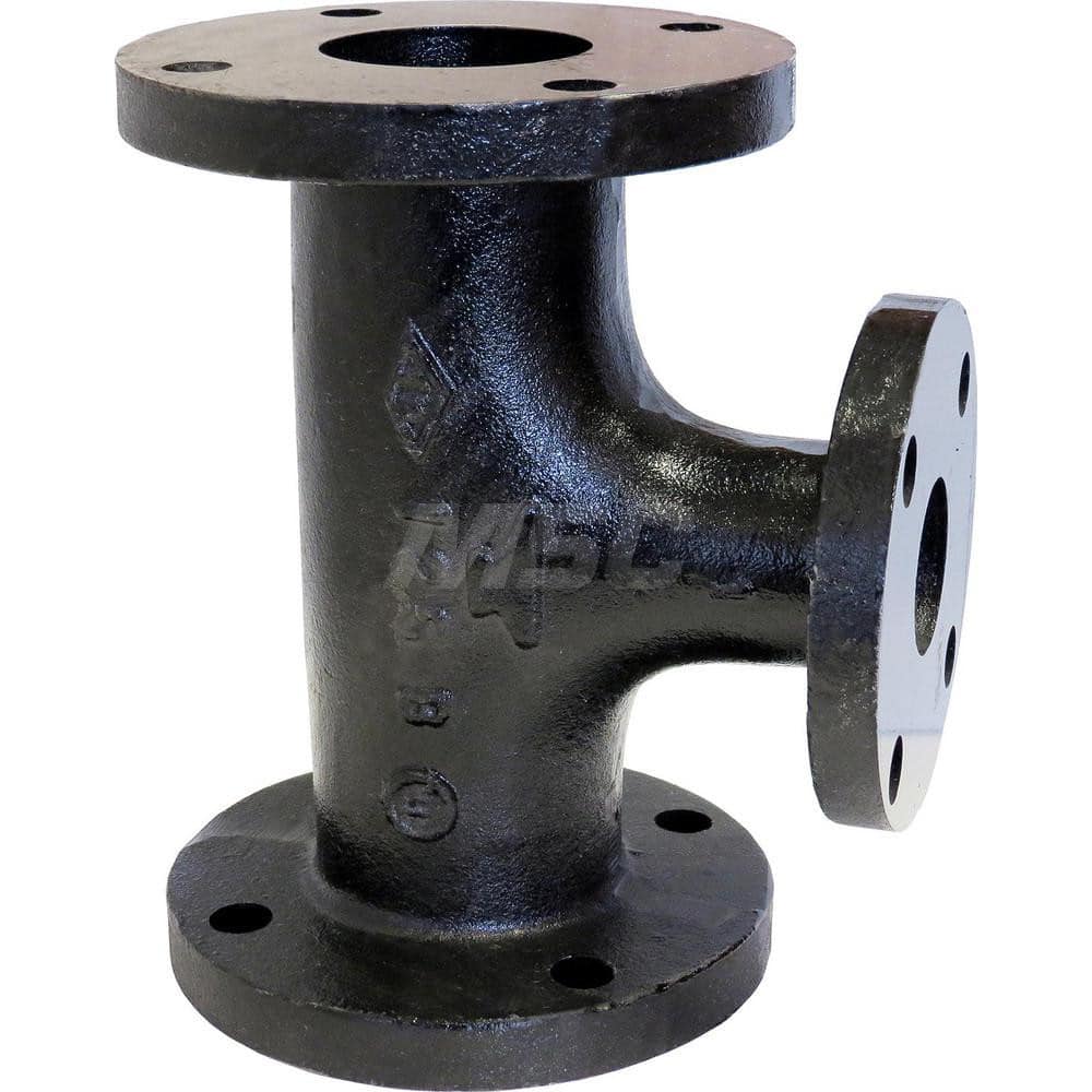 Black Tee: 6 x 4 x 4″, 125 psi, Threaded Cast Iron, Black Finish, Class 125