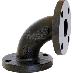 Black 90 ° Flanged Elbow: 10″, 125 psi, Threaded Cast Iron, Black Finish, Class 125