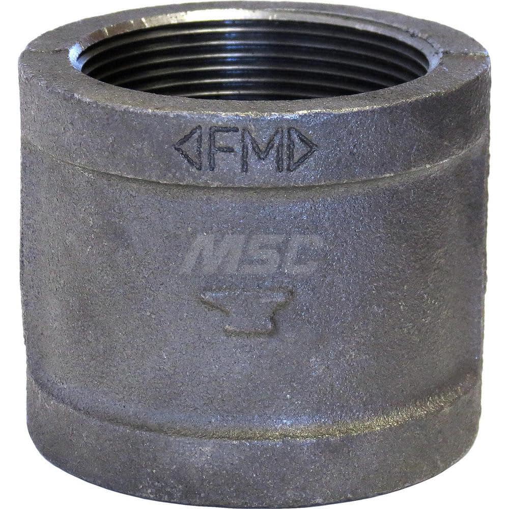 Black Coupling: 1-1/2″, 150 psi, Threaded Malleable Iron, Black Finish, Class 150