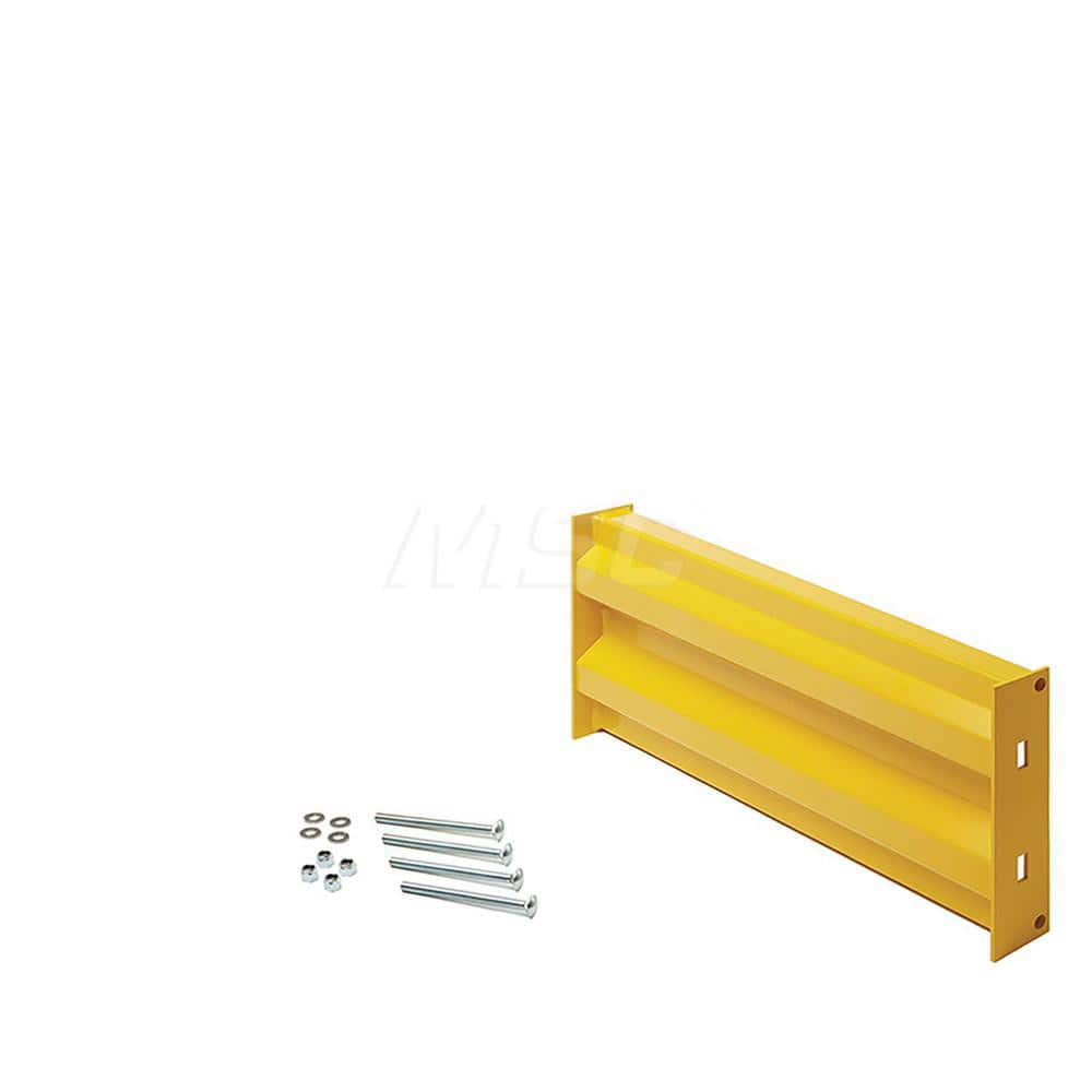 Heavy-Duty Guard Rail: Yellow, Powder Coated, Steel