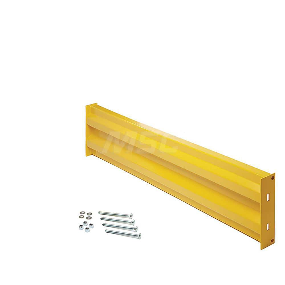 Heavy-Duty Guard Rail: Yellow, Powder Coated, Steel