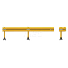 Heavy-Duty Guard Rail: Yellow, Galvanized & Powder Coated, Plastic 13.78″ High