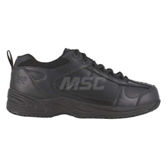 Work Boot: Size 4, Leather, Plain Toe Black, Wide Width