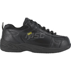 Work Boot: Size 6, Leather, Composite Toe Black, Medium Width