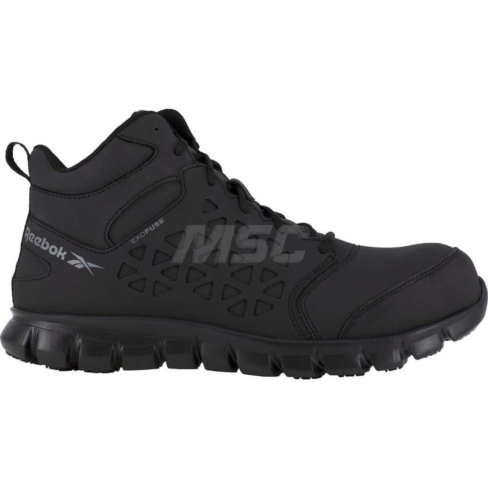 Work Boot: Size 10.5, Microfiber, Composite Toe Black, Medium Width