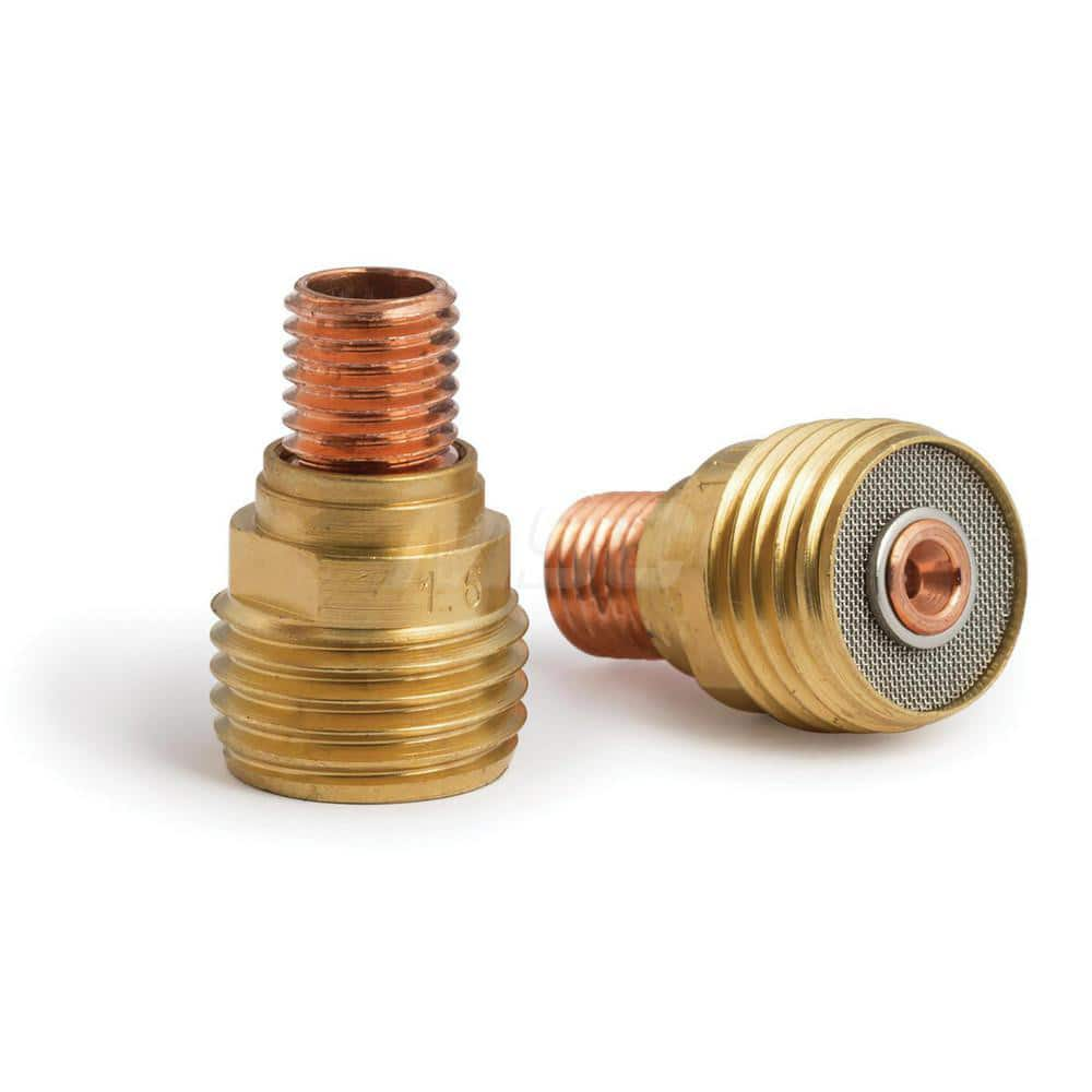 TIG Torch Collets & Collet Bodies; Product Type: Collet Body; Hole Diameter: 0.0630; Material: Copper Alloy; For Use With: 9/20 TIG Torches using 1/16″ Tungsten Electrodes