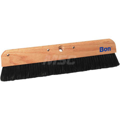 Push Broom: 24″ Wide, Polypropylene Bristle 2-3/8″ Bristle Length, Wood Block, Threaded Handle Connection