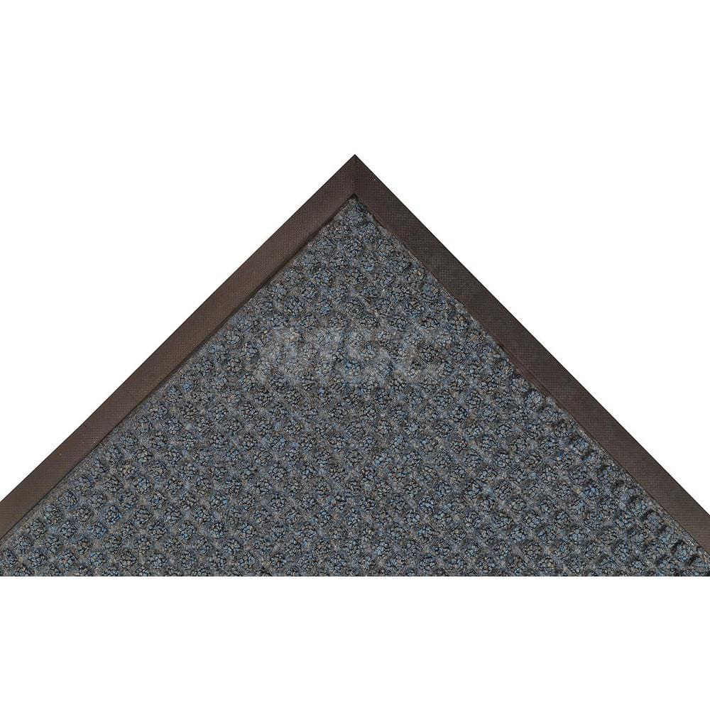 Carpeted Entrance Mat: 120' Long, 36' Wide, Blended Yarn Surface Standard-Duty Traffic, Rubber Base, Blue