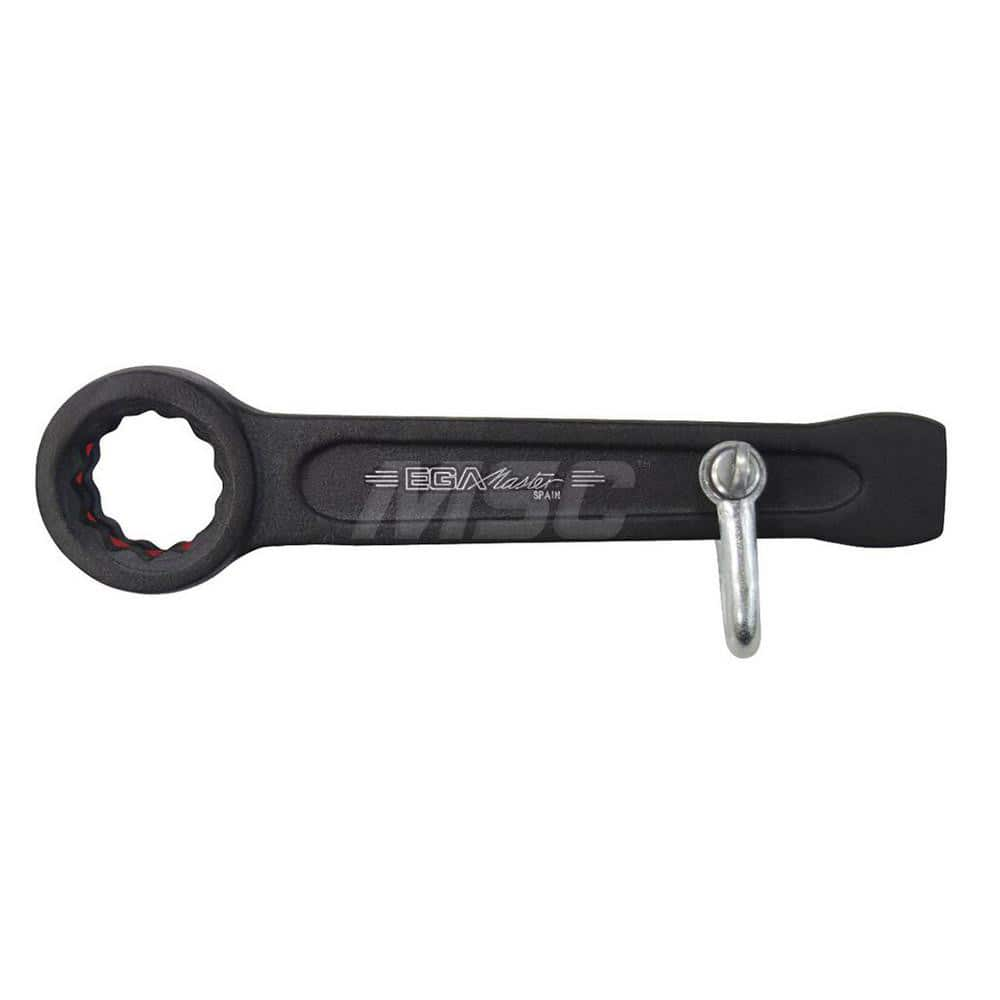 Box End Striking Wrench: 1-1/8″, 12 Point, Single End 185 mm OAL, Steel, Black Finish