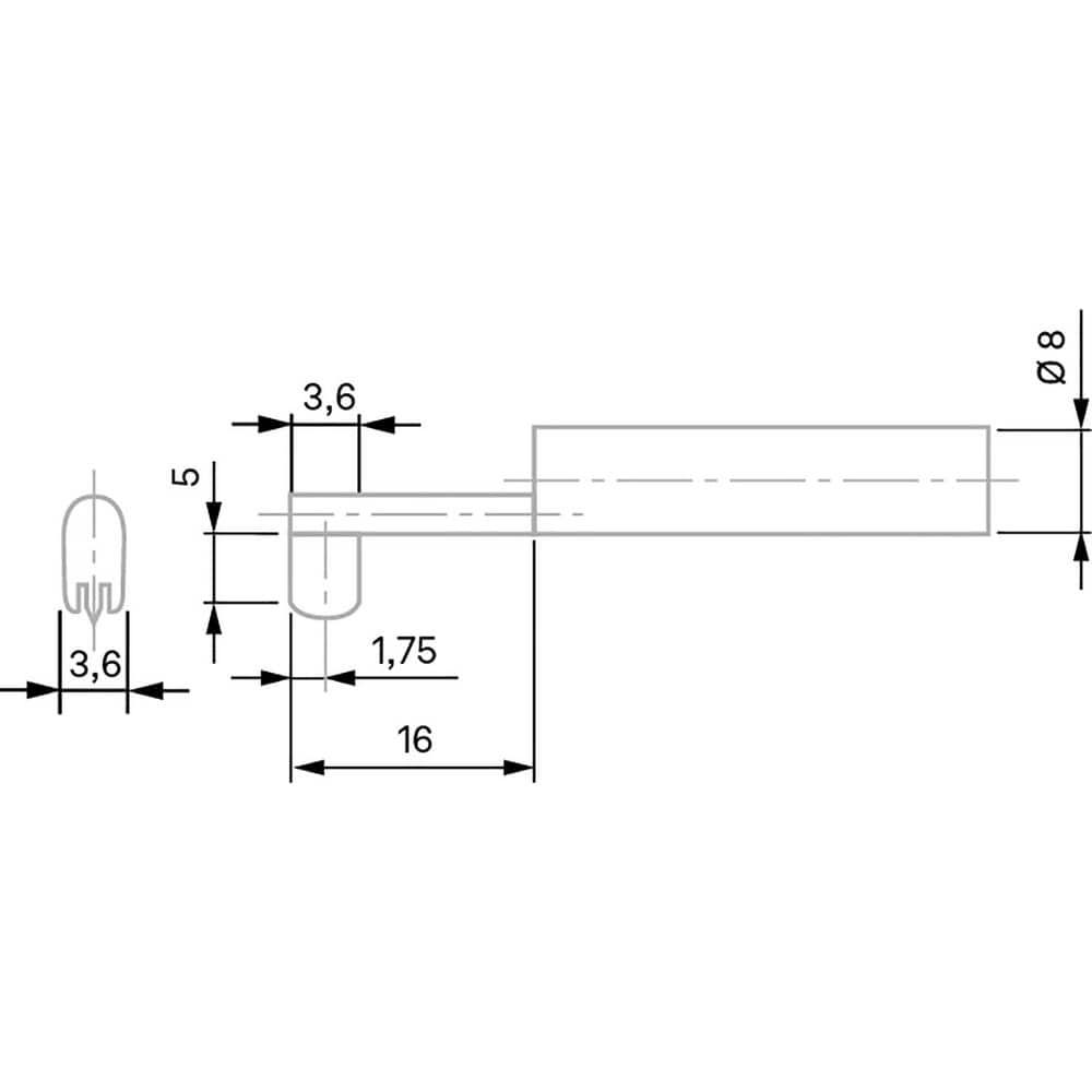 TESA TWIN-SURF SB21 probe for groove of depth <lt/> 5 mm