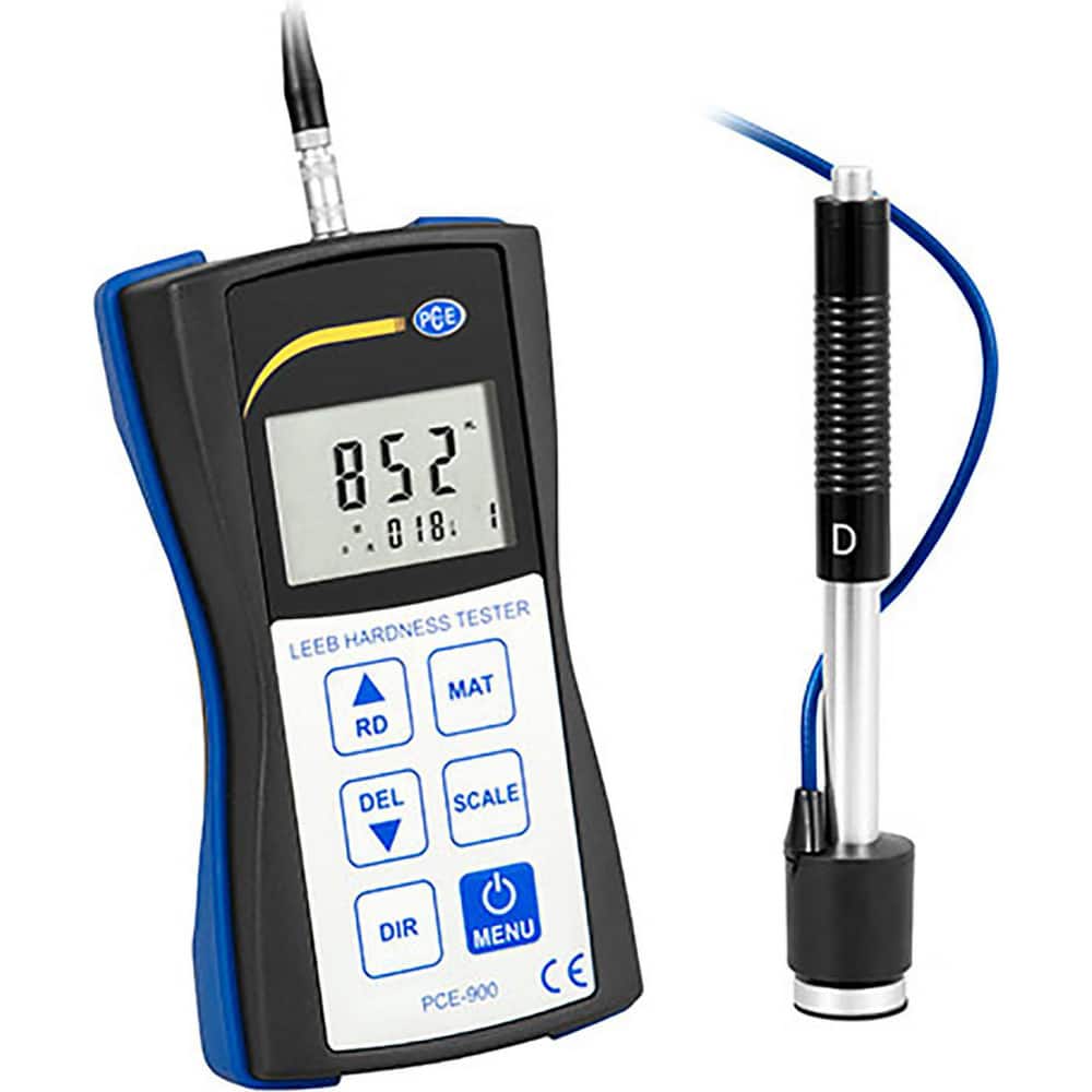 Bench Top Hardness Testers; Scale Type: Leeb HL; Rockwell B; Rockwell C; Vickers HV; Brinell HB; Shore D; Tester Type: Portable Electronic Hardness Tester; Minimum Hardness: 13.5 HRB; 20 HSD; 20 HB; 19.3 HRC; 80 HV; 200 HL; Maximum Hardness: 68 HRC; 900 H