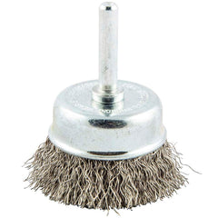 Norton - 2" Diam 1/4" Shank Stainless Steel Fill Cup Brush - USA Tool & Supply