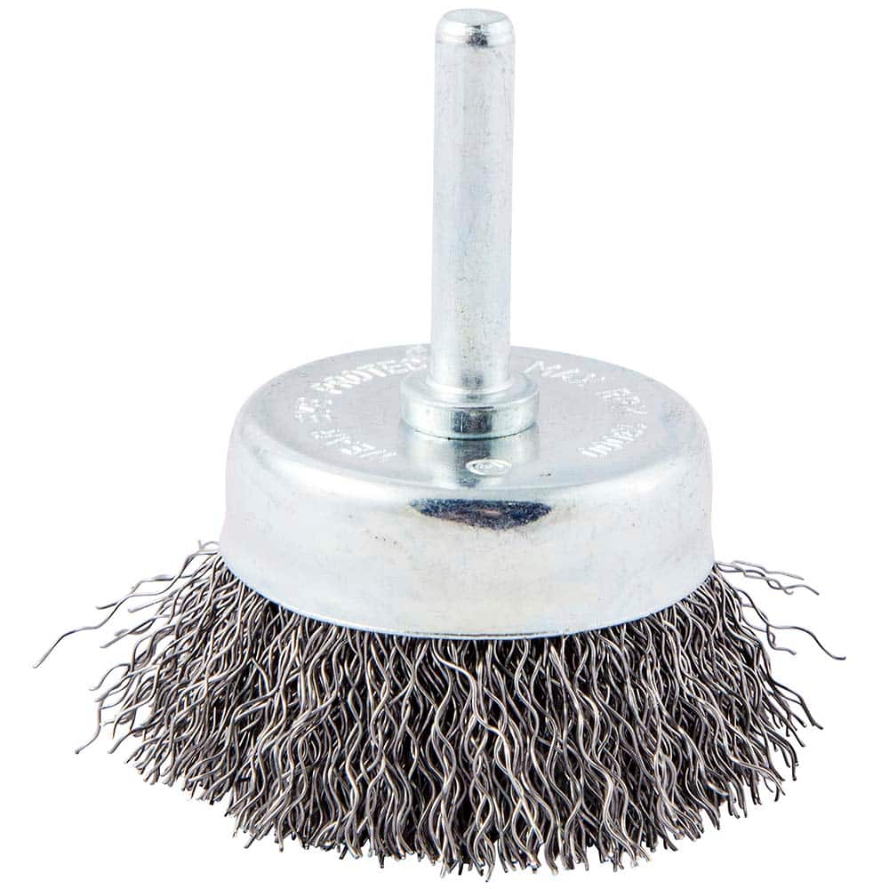 Norton - 2" Diam 1/4" Shank Carbon Steel Fill Cup Brush - USA Tool & Supply