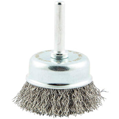 Norton - 1-3/4" Diam 1/4" Shank Carbon Steel Fill Cup Brush - USA Tool & Supply