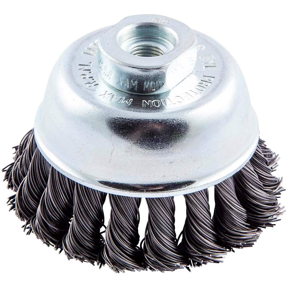 Norton - 2-3/4" Diam 3/8-24 Threaded Arbor Carbon Steel Fill Cup Brush - USA Tool & Supply