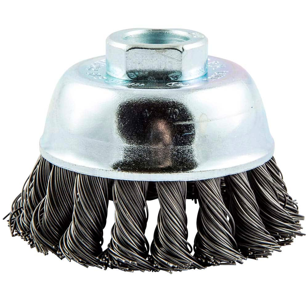 Norton - 2-3/4" Diam 5/8-11 Threaded Arbor Carbon Steel Fill Cup Brush - USA Tool & Supply