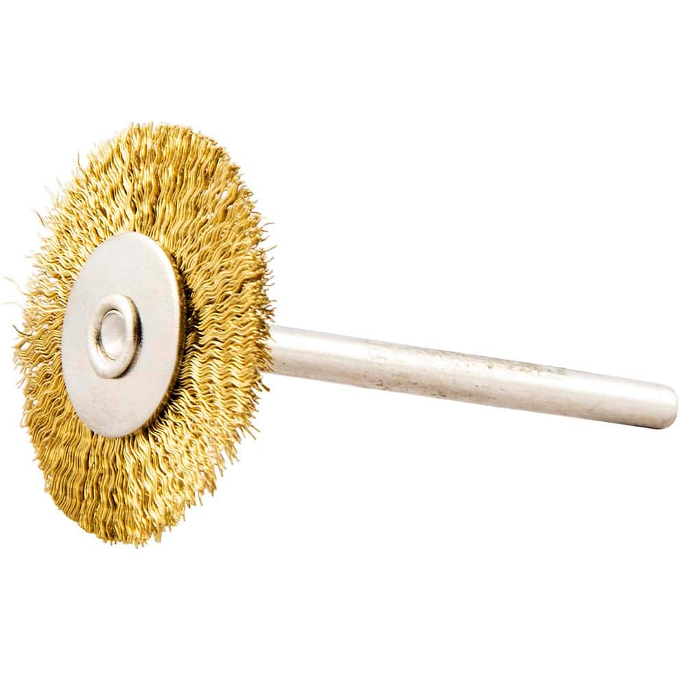 Norton - 1" OD, Crimped Brass Wheel Brush - USA Tool & Supply