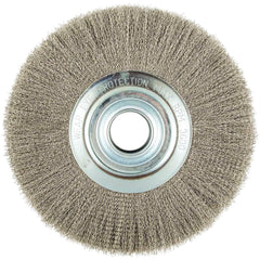 Norton - 12" OD, 2" Arbor Hole, Crimped Carbon Wheel Brush - USA Tool & Supply