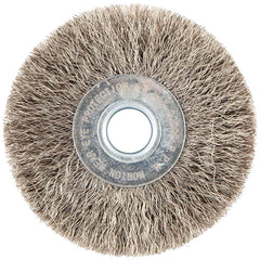 Norton - 3" OD, 1/2" Arbor Hole, Crimped Stainless Steel Wheel Brush - USA Tool & Supply