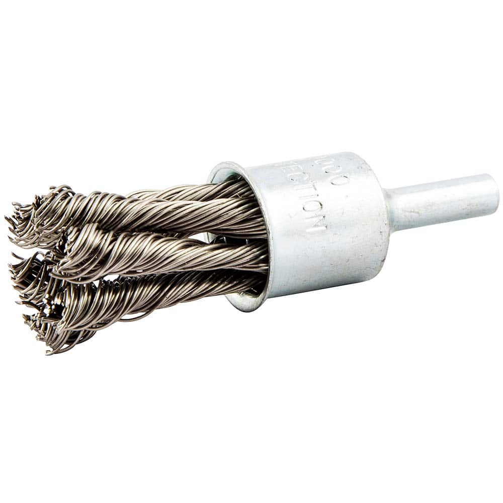 End Brushes: 3/4″ Dia, Stainless Steel, Knotted Wire 22,000 Max RPM