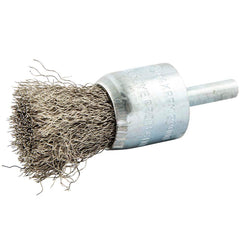 End Brushes: 1″ Dia, Stainless Steel, Crimped Wire 22,000 Max RPM