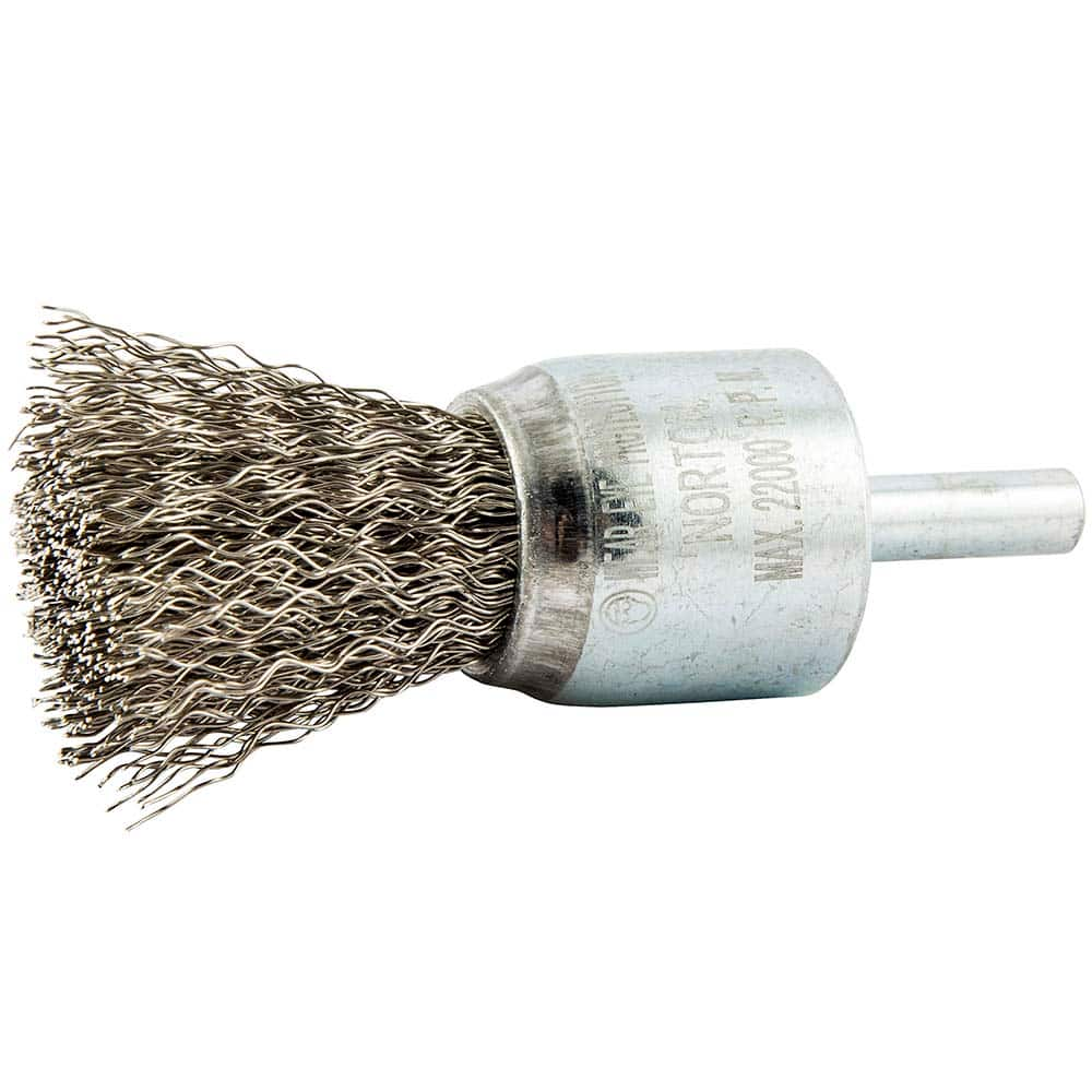 End Brushes: 1″ Dia, Stainless Steel, Crimped Wire 22,000 Max RPM