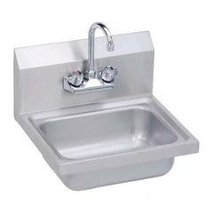 ELKAY - Stainless Steel Sinks Type: Hand Sink Wall Mount w/Manual Faucet Outside Length: 17 (Inch) - USA Tool & Supply