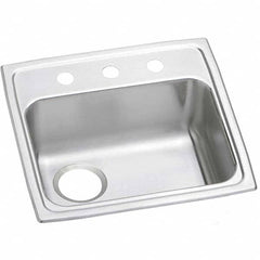 ELKAY - Stainless Steel Sinks Type: Drop In Sink Outside Length: 19-1/2 (Inch) - USA Tool & Supply