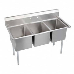 ELKAY - Stainless Steel Sinks Type: Scullery Sink Outside Length: 57 (Inch) - USA Tool & Supply