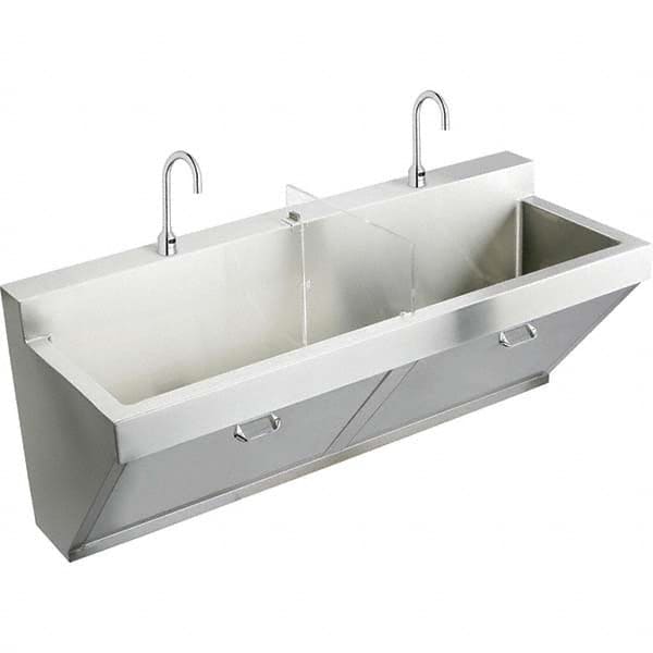 ELKAY - Stainless Steel Sinks Type: Surgeon's Scrub Sink Outside Length: 60 (Inch) - USA Tool & Supply