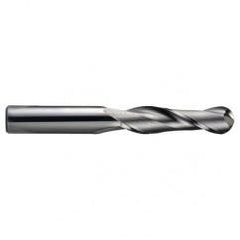 0.4mm Dia. x 45mm Overall Length 2-Flute Square End Solid Carbide SE End Mill-Round Shank-Center Cutting-WXL - USA Tool & Supply