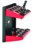 CNC Machine Mount Rack - Holds 28 Pcs. 40 Taper - Black/Red - USA Tool & Supply