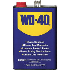 WD-40 - 1 Gal Multi-Use Product - Bulk, Liquid, Stop Squeaks, Removes & Protects, Loosens Rusted Parts, Free Sticky Mechanisms, Drives Out Moisture - USA Tool & Supply