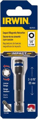 Irwin - 1/4" Magnetic Nutsetter - 1/4" Hex Drive, 2-9/16" OAL, 7/16" Socket Nose Diam - USA Tool & Supply