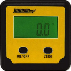 Johnson Level & Tool - (4) 90° Measuring Range, Magnetic Base Digital Protractor - 0.10° Resolution, Accuracy Up to 0.10°, Alkaline AAA Battery Not Included - USA Tool & Supply