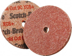 3M - 3" Diam, 1/4" Face Width, 3/8" Center Hole, Extra Coarse Grade, Ceramic Deburring Wheel - Unitized, Hard Density 9 Grade - USA Tool & Supply