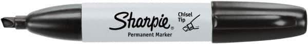 Sharpie - Black Permanent Marker - Chisel Tip, AP Nontoxic Ink - USA Tool & Supply