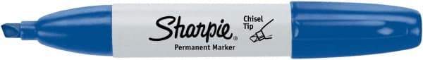 Sharpie - Blue Permanent Marker - Chisel Tip, AP Nontoxic Ink - USA Tool & Supply