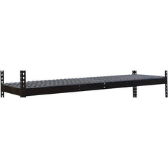 Hallowell - 48" Wide, Open Shelving Accessory/Component - Steel, 18" Deep, Use with Black Rivetwell Double Rivet Boltless Shelving - USA Tool & Supply