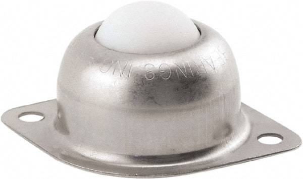Hudson Bearing - 1 Inch Diameter, Oval, Nylon Ball Transfer - 1.1875 Inch Mount Height, 75 Lb. Capacity - USA Tool & Supply