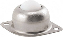 Hudson Bearing - 1 Inch Diameter, Oval, Nylon Ball Transfer - 1.1875 Inch Mount Height, 75 Lb. Capacity - USA Tool & Supply