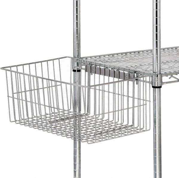 Quantum Storage - 18.87" Wide, Open Shelving Accessory/Component - Chrome, Chrome Finish, 11-1/4" Long, Use with Wire Shelving Units - USA Tool & Supply