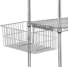 Quantum Storage - 18.87" Wide, Open Shelving Accessory/Component - Chrome, Chrome Finish, 11-1/4" Long, Use with Wire Shelving Units - USA Tool & Supply