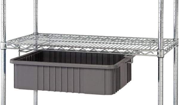 Quantum Storage - 2" Wide, Open Shelving Accessory/Component - Chrome, Chrome Finish, 24" Long, Use with Wire Shelving Units - USA Tool & Supply