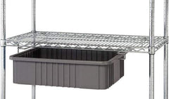 Quantum Storage - 2" Wide, Open Shelving Accessory/Component - Chrome, Chrome Finish, 24" Long, Use with Wire Shelving Units - USA Tool & Supply