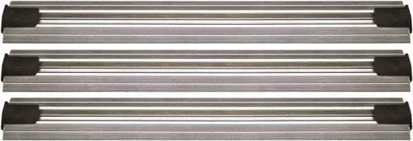 Quantum Storage - 2-1/2" Wide, Open Shelving Accessory/Component - Aluminum, Anodized Aluminum Finish, 216" Long, Use with Wire Shelving Units - USA Tool & Supply